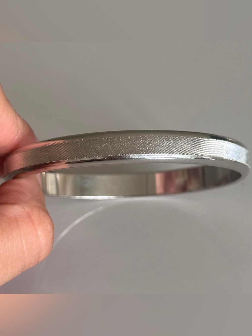 Vintage Monet Cross Etched Silver Tone Bangle Bracelet Heavy